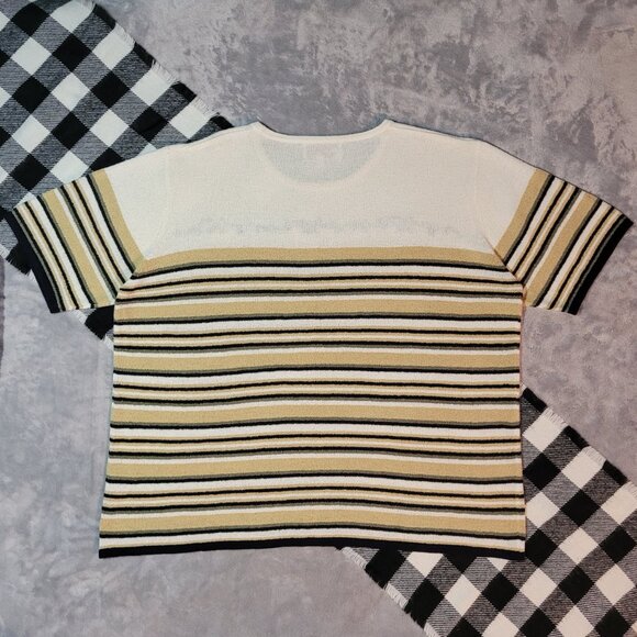 ❄️ 3X | Juste Pour Moi | Short Sleeved Embroidery Knit Sweater - Picture 3 of 5